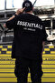 Unisex Plus Size Essentials Printed Oversize Crew Neck Tshirt