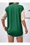 Unisex Plus Size Green Brooklyn 91 Printed Sleeves Beige Oversize T-shirt - 2