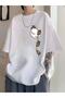 Plus Size Pocket Teddy Bear Printed Oversize Unisex Cotton T-shirt