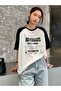 Women's Beverages Nice To Drink Printed Sleeves Black Oversize T-shirt