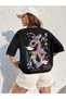 Large Size Colorful Dragon Front and Back Printed Oversize Crew Neck Summer Cotton T-shirt - 3