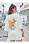 Positive Rabbit Printed Oversize Cotton Unisex T-shirt - 3
