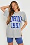 Gray Ohio 1991 Printed Oversize T-shirt - 3