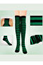 Special Series Women's Extra Long Green Striped Green Knee High Socks