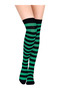 Special Series Women's Extra Long Green Striped Green Knee High Socks - 4