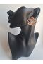 Gold Color Pearl Flower Earrings - 3