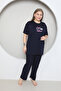 Plus Size Lycra Ring Viscose Short Sleeve Summer Pajama Set