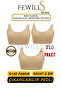 100% Cotton Pack of 3 Stylish and Comfortable Removable Padded Women's Recovery Bustier Brush