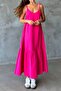 Strappy Poplin Fabric Beach Dress Midi Length - 787 - 3