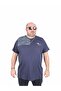 Men's Large Size Crew Neck T-Shirt Want 25160 Navy Blue