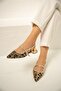 Pepuza Gold Buckle Sequin Patterned Women's Ballerinas - 3