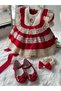 Girls' Red Vintage Raw Cotton Organic Guipure Lace Special Occasion Dress - 4