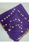 Handmade Coin Sequin Writing, Cheesecloth Yemeni, Scarf, 4 Edges Embroidered