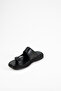Men's Genuine Leather Flip Flops Black - 3