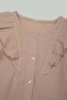 Muslin Ruffled Long Sleeve Salmon Girl's Shirt - 5