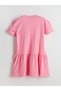 Lcw Kids Pink Crew Neck London Printed Girls' Dress - 3