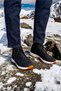 Outdoor Boots Winter Resistant Sturdy Sole Lace-Up Black - Orange - 8