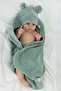 Tiny Bear Organic Cotton Baby Swaddle Mint 75X75 cm