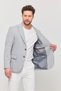 3115 Men's Gray Flexible Lycra Cotton Blended Slim Fit Spring-Summer Sports Blazer Jacket - 4