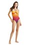 Women's Strapless Halter Neck Yellow Swimsuit C4T5N2O01 - 2