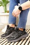 Casual Men's Black Sneaker Mesh Lace-Up Serrated Thick Sole Ankle Support Stitching Sports Shoes 4281 - 5