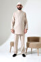 Men's Single Pocket Shirt and Pants Two-Piece Set Hajj and Umrah Outfit Beige (Vşn) - 3