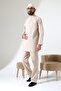 Men's Single Pocket Shirt and Pants Two-Piece Set Hajj and Umrah Outfit Beige (Vşn) - 5
