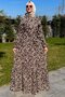 Leopard Patterned Dress Brown