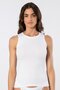 Türen Women's Thick Strap Ribbed Tank Top 3407/White