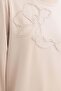 Beige-Front Lycra Sweat with Embroidery Detail - 5