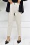 Double Button Detailed Pocket Carrot Trousers Stone Color 3045 - 4