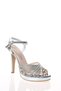 Women's Stone Trimmed Thin Heeled Evening Dress Shoes - 3