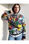 Graffiti Moon Monster Character Hooded Sweatshirt Hooded Sweatshirt Laser Print Anime Manga - 5