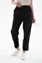 Comfortable High Waist Flexible Leg Pants with Button Detail Black - 3