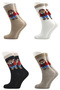 Women's Multicolored Bear Patterned Cotton Socket Long Socks Pack of 4