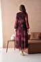 Printed V Neck Maxi Length Dress - 2