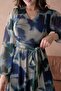 Printed V Neck Maxi Length Dress - 5