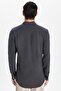 Men's Slim Fit Slim Fit 100% Cotton Linen Texture Button Collar Smoked Shirt - 5