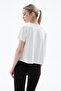 Viscose Ecru Flowy Crop Blouse - 4