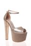 Women's Open Toe 17 cm High Platform Heeled Evening Dress Shoes - 3