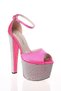 Women's Open Toe 17 cm High Platform Heeled Evening Dress Shoes - 3