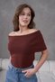 Women's Coffee Madonna Collar Sleeveless Knitwear Blouse 2202
