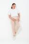 Maternity Stretchy Tummy Banded Waist Adjustable Mom Fit Canvas Pants Beige - 3