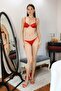 Women's 3605 Red Push up Bra Suit - 3
