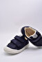 Pearl Double Velcro Leather Fur Lined Unisex Shoes Navy Blue - 7