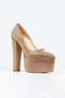 Women's Full Stone 16 cm Platform Heeled Evening Dress Shoes - 3