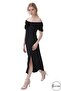 Women's Slit Black Summer Dress S-M-L-Xl - 4