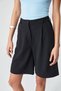 Wail Women's Short Leg High Waist Oversize Zipper Black Shorts - 3