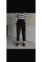High Waist Belt and Pleat Detail Pocket Cigarette Ankle Length Pants - 5