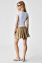 Chincago Women's Regular Striped High Waist Beige Skirt - 4